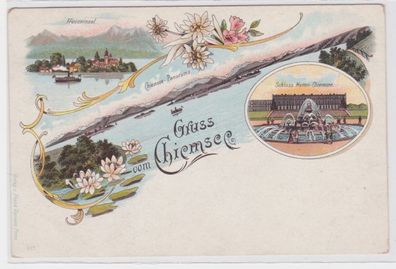 93296 Mehrbild Ak Gruss vom Chiemsee um 1900