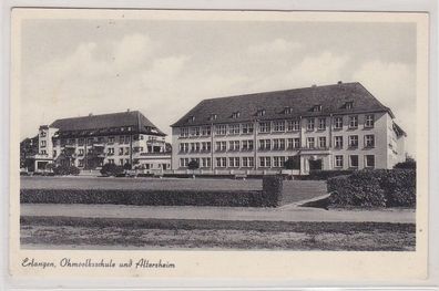 88636 Ak Erlangen Ohmvolksschule und Altersheim 1954