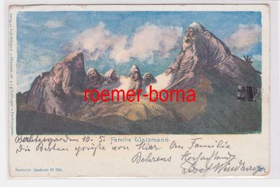 84982 Berge mit Gesichtern Ak Familie Watzmann 1903