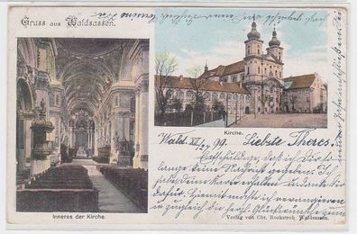68670 Mehrbild Ak Gruß aus Waldsassen Kirche und Kircheninneres 1899