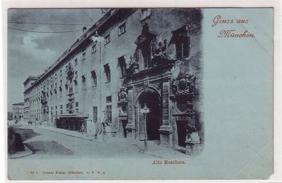 68220 Mondscheinkarte Gruß aus München alte Residenz um 1900