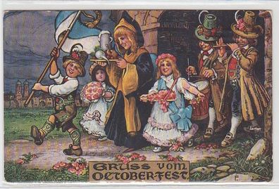 44327 Künstler-Ak Gruss vom Oktoberfest München 1920