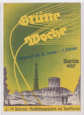 89996 Ak Berlin 'Grüne Woche 1937 Ausstellungshallen am Funkturm