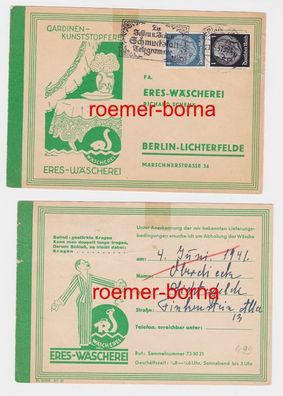 86147 Postkarte Fa. ERES-Wäscherei R. Schenk Berlin-Lichterfelde 1941