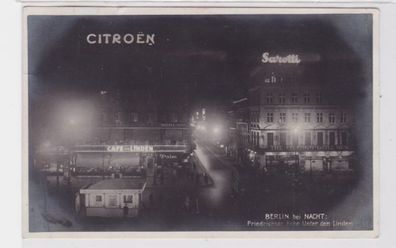 79700 Ak Berlin bei Nacht Friedrichstrasse Ecke unter den Linden 1932