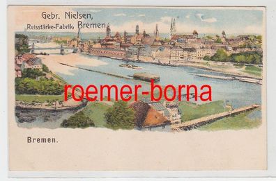 75637 Ak Lithografie Bremen Gebr. Nielsen Reisstärke-Fabrik um 1900