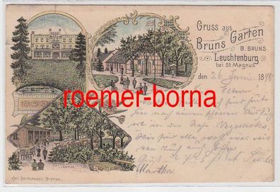 74218 Ak Lithografie Gruss aus Bruns Garten Leuchtenburg bei St. Magnus 1898