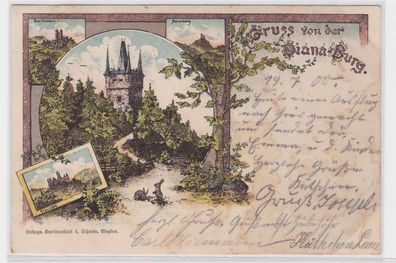 92038 AK Gruss von der Diana-Burg - Braunfels, Greifenstein & Merenberg 1900