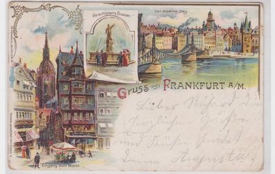 91921 Ak Lithographie Gruss aus Frankfurt am Main 1905