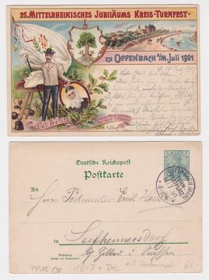 26641 Privat Ganzsachen Postkarte PP15/ C30 Kreis-Turnfest Offenbach Juli 1901