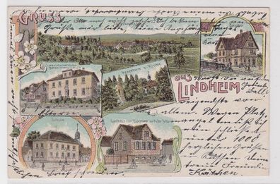 20409 Ak Lithographie Gruss aus Lindheim bei Altenstadt 1906