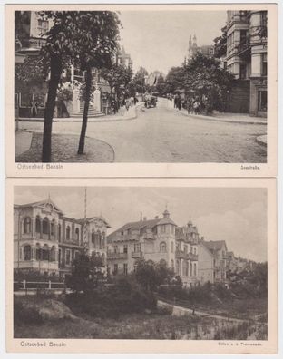 96100/2 Ak Ostseebad Bansin Promenade, Seestrasse um 1930