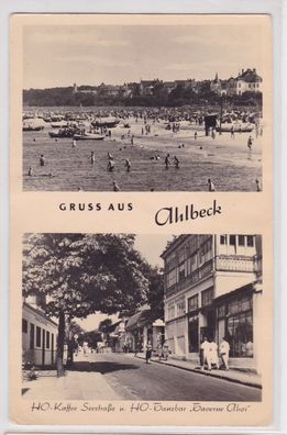 86460 Mehrbild Ak Gruß aus Ahlbeck HO Kaffee Seestrasse 1956