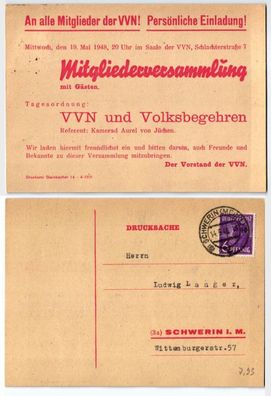 66768 Ak Schwerin VVN Mitgliederversammlung 1948
