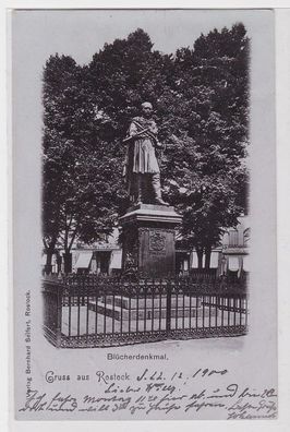 35839 Ak Gruss aus Rostock - Blücherdenkmal 1900