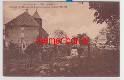 85305 Ak Altenwalde bei Cuxhaven Kirche und Kriegerdenkmal um 1920