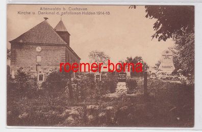 85210 Ak Altenwalde b. Cuxhaven Kirche u. Denkmal d. gefallenen Helden 1914-18
