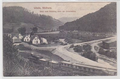 68669 Ak Wieda Südharz Blick vom Knicking nach der Untermühle 1911