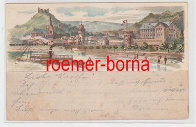 74114 Ak Lithografie Oberwesel am Rhein Weingroßhandlung Daubenspeck 1900