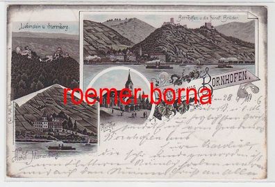 73797 Ak Lithografie Gruss aus Bornhofen Hotel Marienberg usw. 1896