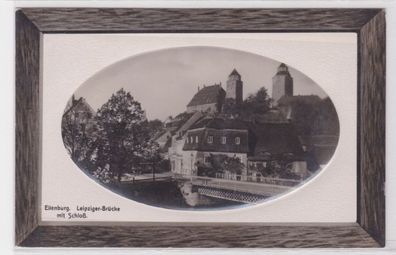 96495 geprägte Rahmen Ak Eilenburg Leipziger Brücke mit Schloß 1910