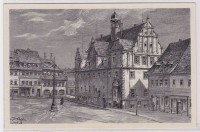 95893 Ak Rinckartstadt Eilenburg Markt mit Rathaus um 1940
