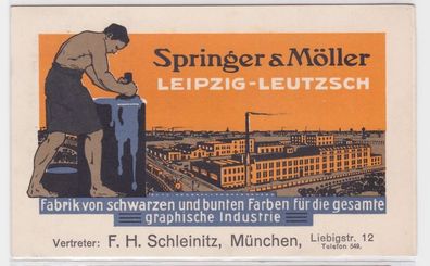 87685 Reklame Karte Leipzig Leutzsch Firma Springer & Möller um 1920