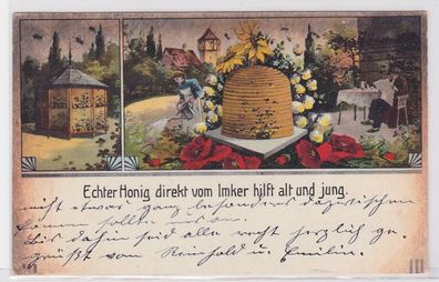 87308 Reklame Ak Leipziger Bienen Zeitung 1914