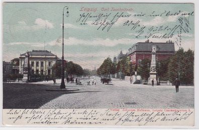 87260 AK Leipzig - Carl Tauchnitzstr. mit Villa Göhring Bahnpost 1906