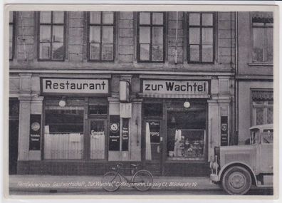87080 Ak Leipzig Restaurant zur Wachtel Blücherstrasse 19, um 1940