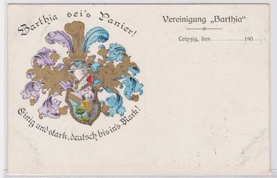 85634 Studentika Ak Leipzig 'Barthia sei´s Panier!' 1907