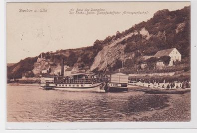 79634 Ak Diesbar an der Elbe Dampfschiffanlegestelle 1926