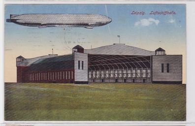 78139 AK Leipzig - Luftschiffhalle mit Zeppelin 1917