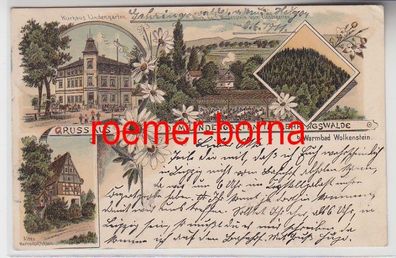 74418 Ak Lithografie Gruss aus dem Lindengarten in Gehringswalde 1911