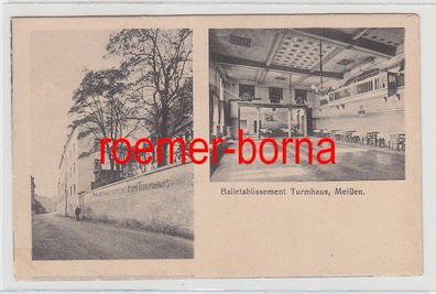 74163 Mehrbild Ak Balletablissement Turmhaus Meißen um 1930