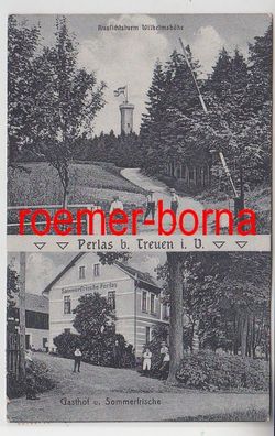 74142 Mehrbild Ak Perlas b. Treuen i.V. Gasthof Sommerfrische Aussichtsturm 1923