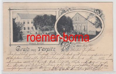 73681 Mehrbild Ak Gruss aus Terpitz Noebel´s Gasthof mit Saal 1900