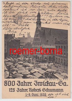 73620 Ak 800 Jahre Zwickau Sa. 125 Jahre Robert Schumann 1.-9. Juni 1935
