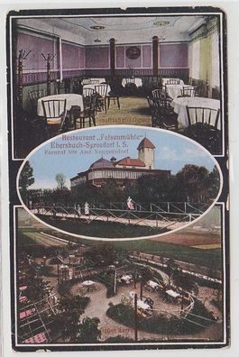 70526 Mehrbild Ak Restaurant 'Felsenmühle' Ebersbach Spreedorf i.S. 1917