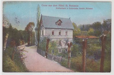 69787 Ak Gruß aus dem Hotel St. Romanus Breitenbach bei Siebenlehn 1915