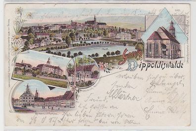 69186 Ak Lithographie Gruss aus Dippoldiswalde 1899