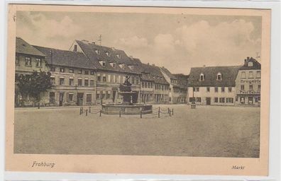 68957 Ak Frohburg Markt mit Bäckerei und Drogerie 1930
