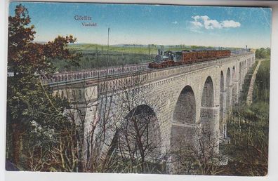 68874 Feldpost Ak Görlitz Viadukt mit Dampflokomotive 1917