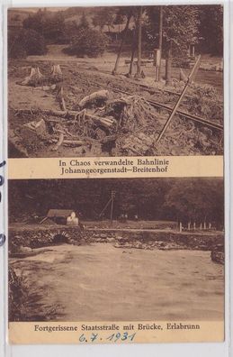 67190 AK Wolkenbruch Katastrophe zwischen Johanngeorgenstadt und Schwarzenberg