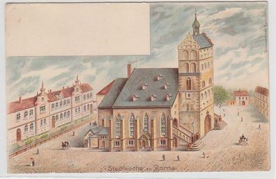 67033 Künstler Ak Stadtkirche zu Borna um 1900