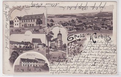 41434 Ak Lithographie Gruß aus Kürbitz Gasthof, Rittergut usw. 1903