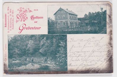 21474 Ak Gruß aus Gasthaus zur Grabentour Krummenhennersdorf 1900