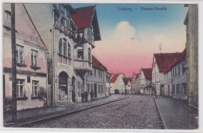 92078 Ak Loburg Damm Strasse um 1920