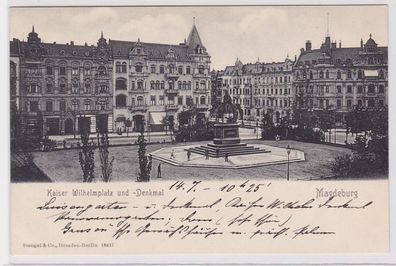 88000 AK Magdeburg - Kaiser Wilhelmplatz und -denkmal um 1900