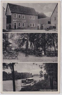 87692 Mehrbild Ak Alsleben Gasthof zum Puhlschen Busche um 1930